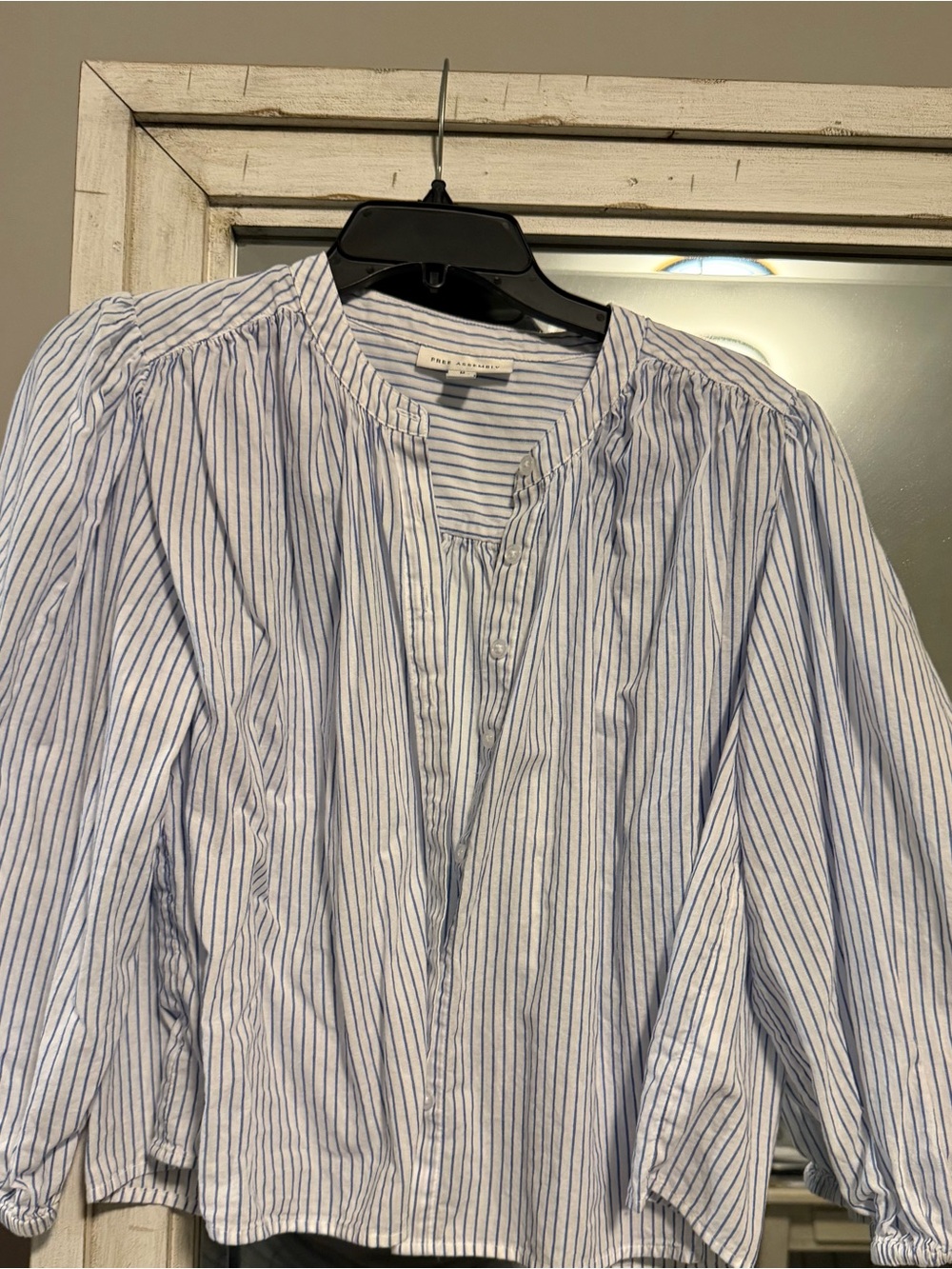Light Blue Stripe Button Up Shirt - Free Assembly